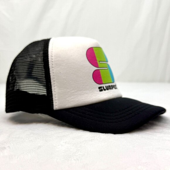 7-11 Slurpee Snapback Meshback Trucker Cap Black White - Picture 2 of 8